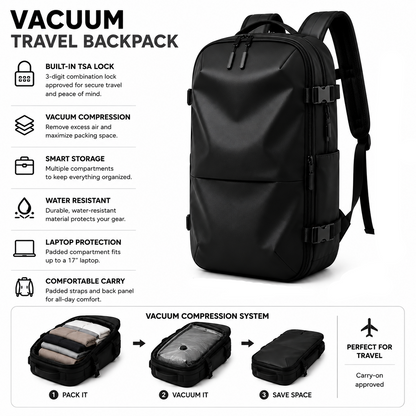 Vacuum Compression Travel BackPack