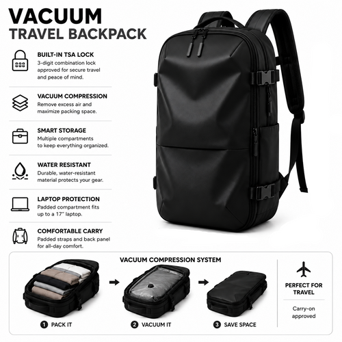 Vacuum Compression Travel BackPack